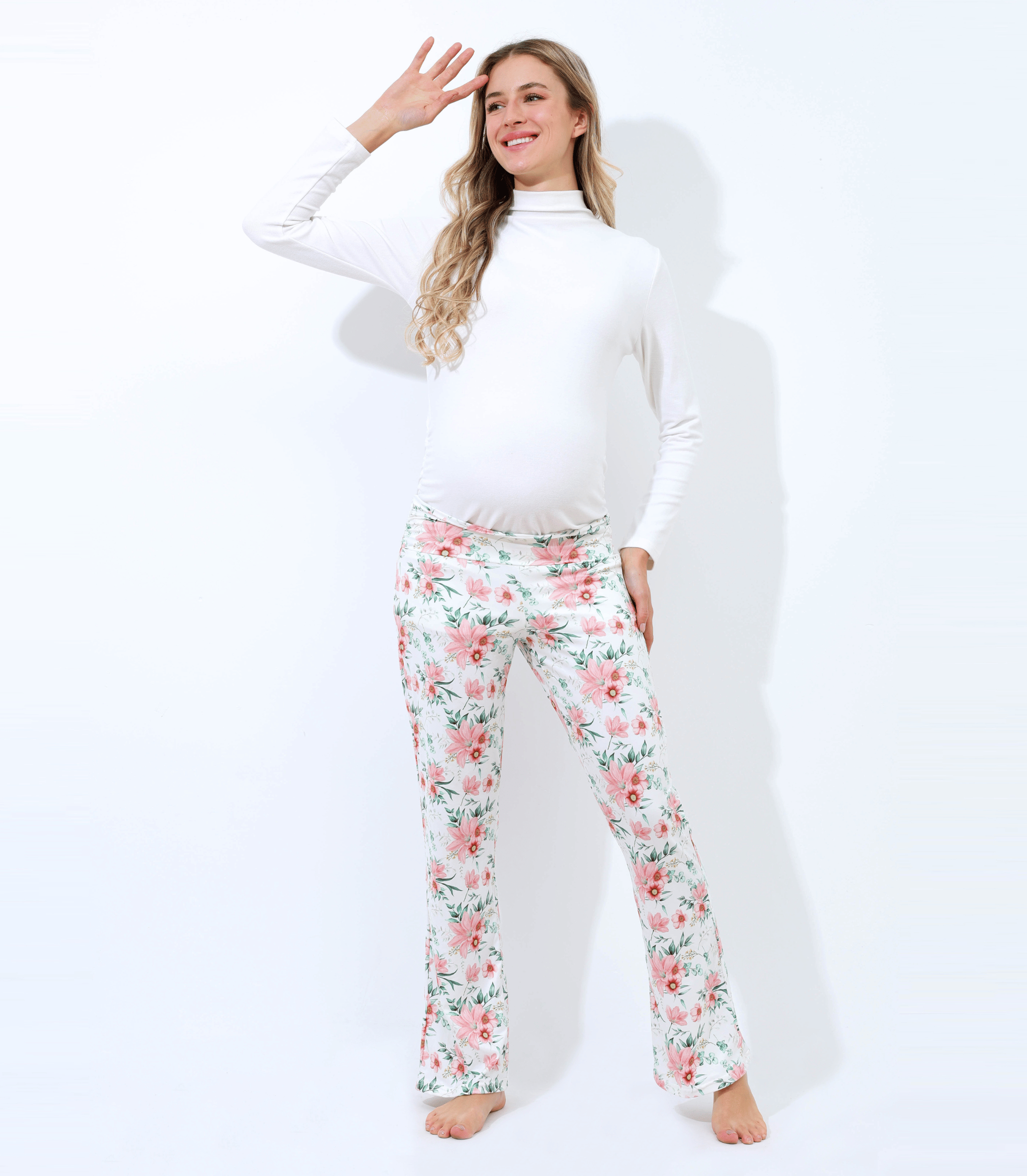 Below Bump Maternity Postpartum Pajama Pants (Floral)